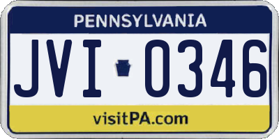 PA license plate JVI0346