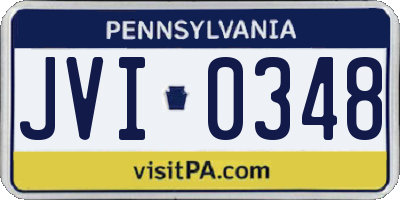 PA license plate JVI0348