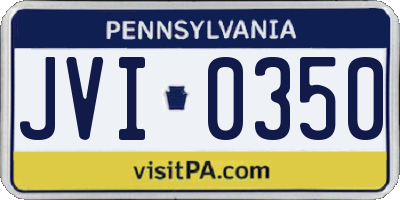 PA license plate JVI0350