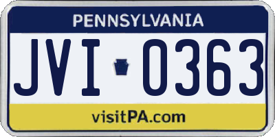 PA license plate JVI0363