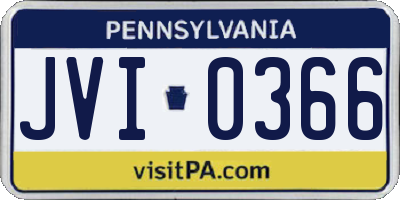 PA license plate JVI0366
