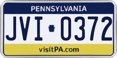 PA license plate JVI0372