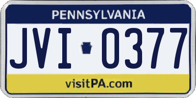PA license plate JVI0377