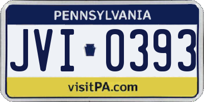 PA license plate JVI0393