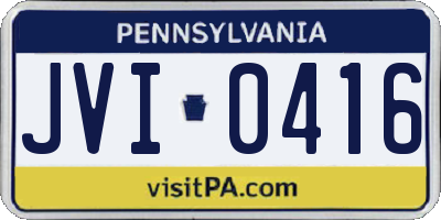 PA license plate JVI0416