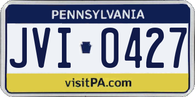 PA license plate JVI0427