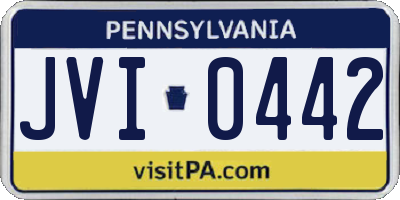PA license plate JVI0442