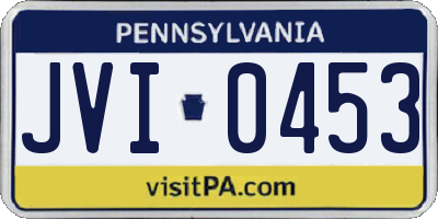 PA license plate JVI0453