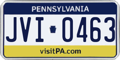 PA license plate JVI0463