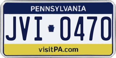 PA license plate JVI0470
