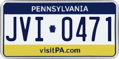 PA license plate JVI0471