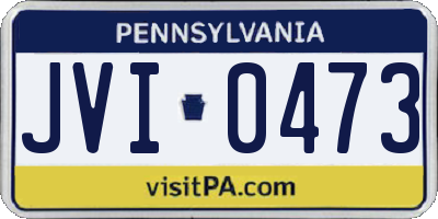PA license plate JVI0473