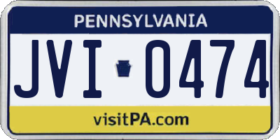 PA license plate JVI0474