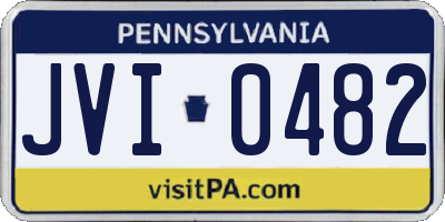 PA license plate JVI0482