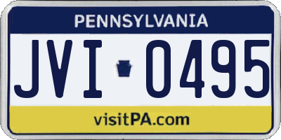 PA license plate JVI0495
