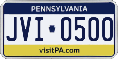 PA license plate JVI0500