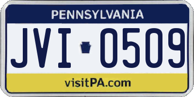 PA license plate JVI0509