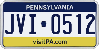 PA license plate JVI0512
