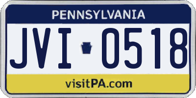 PA license plate JVI0518