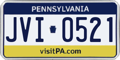 PA license plate JVI0521
