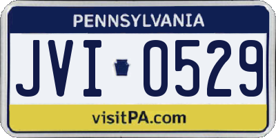 PA license plate JVI0529