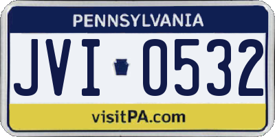 PA license plate JVI0532