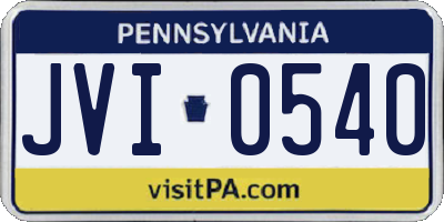 PA license plate JVI0540