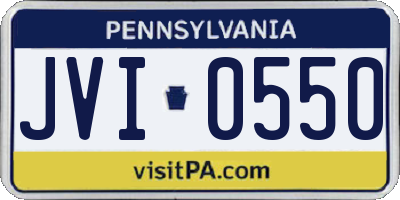 PA license plate JVI0550