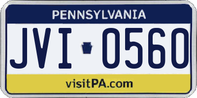 PA license plate JVI0560