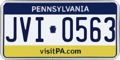 PA license plate JVI0563