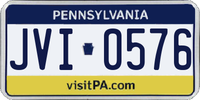 PA license plate JVI0576