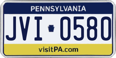 PA license plate JVI0580