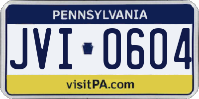 PA license plate JVI0604