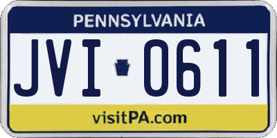 PA license plate JVI0611