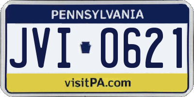 PA license plate JVI0621