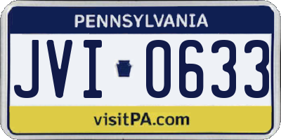 PA license plate JVI0633