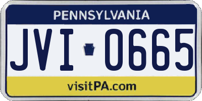 PA license plate JVI0665