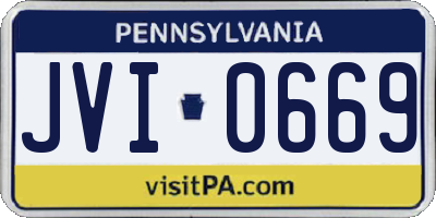 PA license plate JVI0669