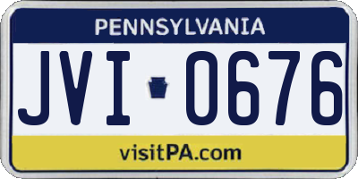 PA license plate JVI0676