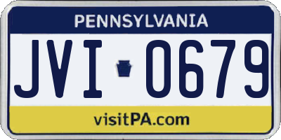 PA license plate JVI0679