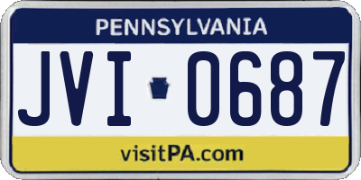 PA license plate JVI0687