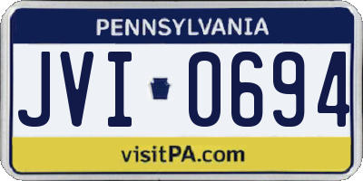PA license plate JVI0694