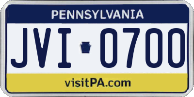 PA license plate JVI0700