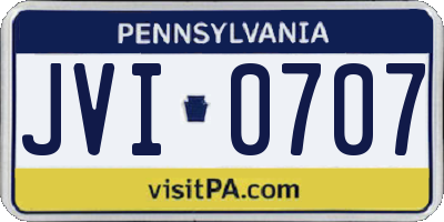 PA license plate JVI0707