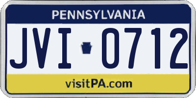 PA license plate JVI0712