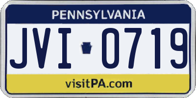 PA license plate JVI0719