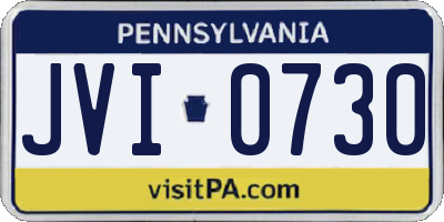 PA license plate JVI0730