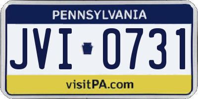 PA license plate JVI0731