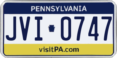 PA license plate JVI0747