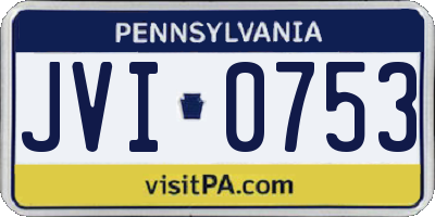 PA license plate JVI0753